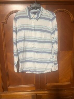GAP Women's Linen Striped Tunic - Blue & White (BIN 2-60)
